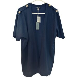 Cable & Gauge Women's Sm Short Sleeve Sweater Open Front Sweater‎ Large NWT